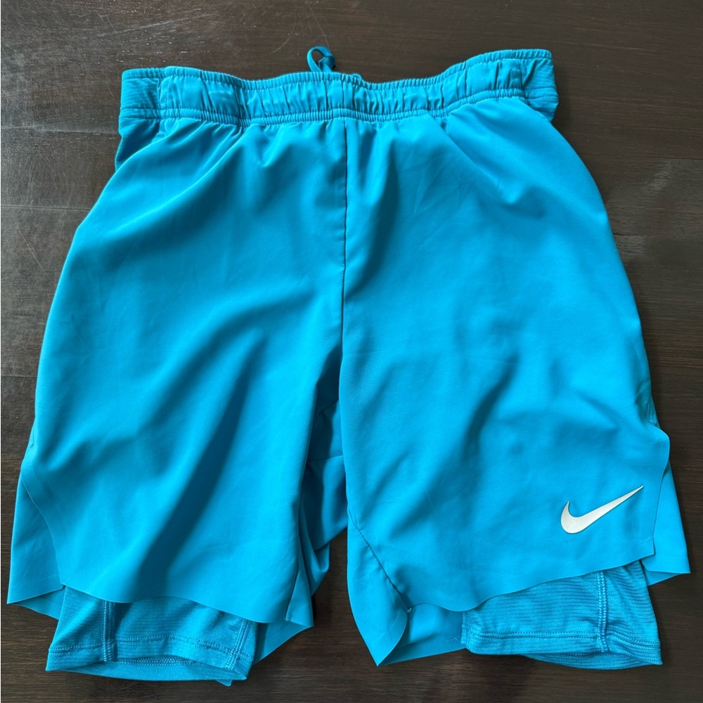 Nike Blue Athletic Shorts Lightweight Elastic Waist